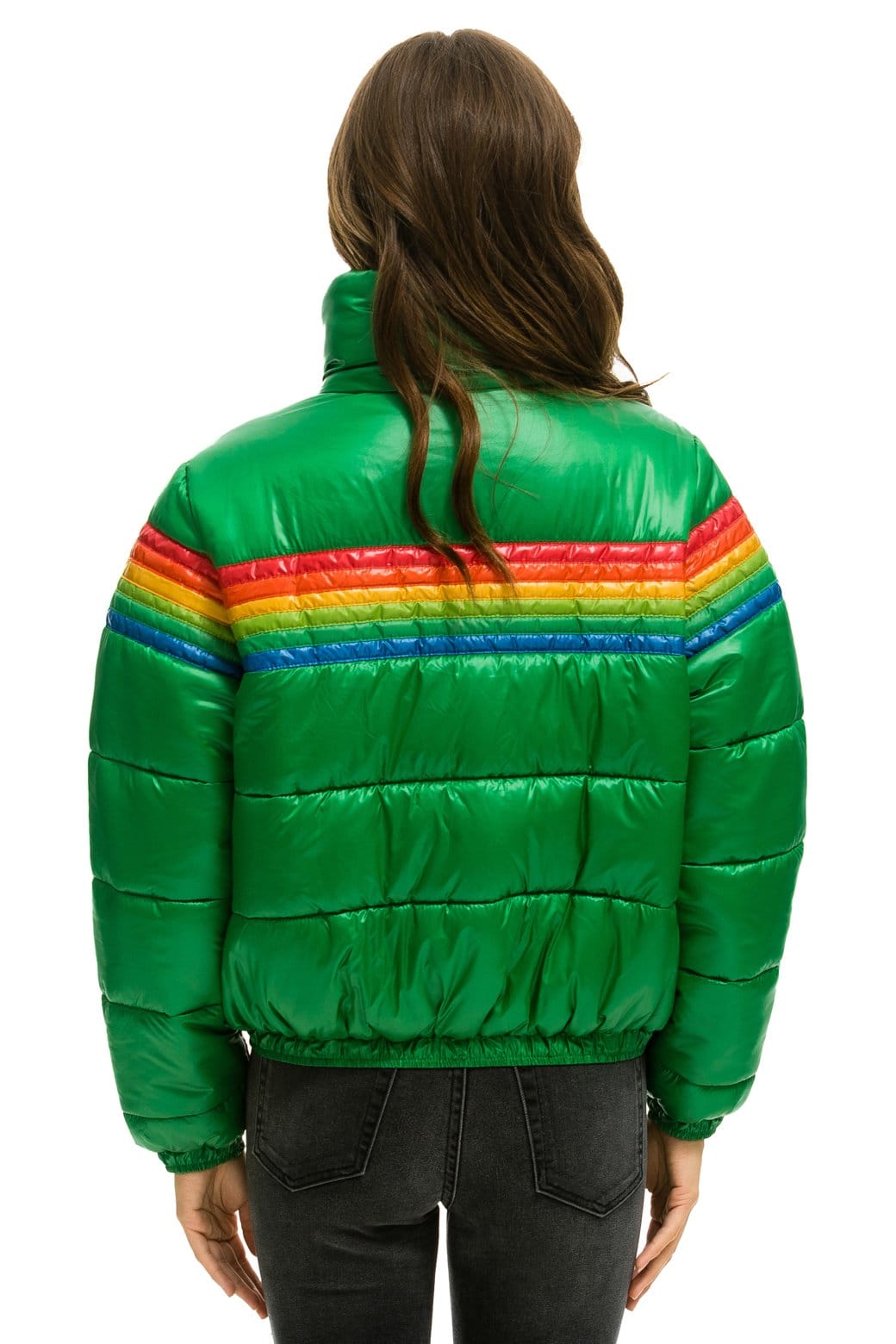 Retro 6 STRIPE LUXE APRES PUFFER JACKET - GLOSSY AMAZON