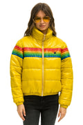 Retro 6 STRIPE LUXE APRES PUFFER JACKET - GLOSSY HONEY