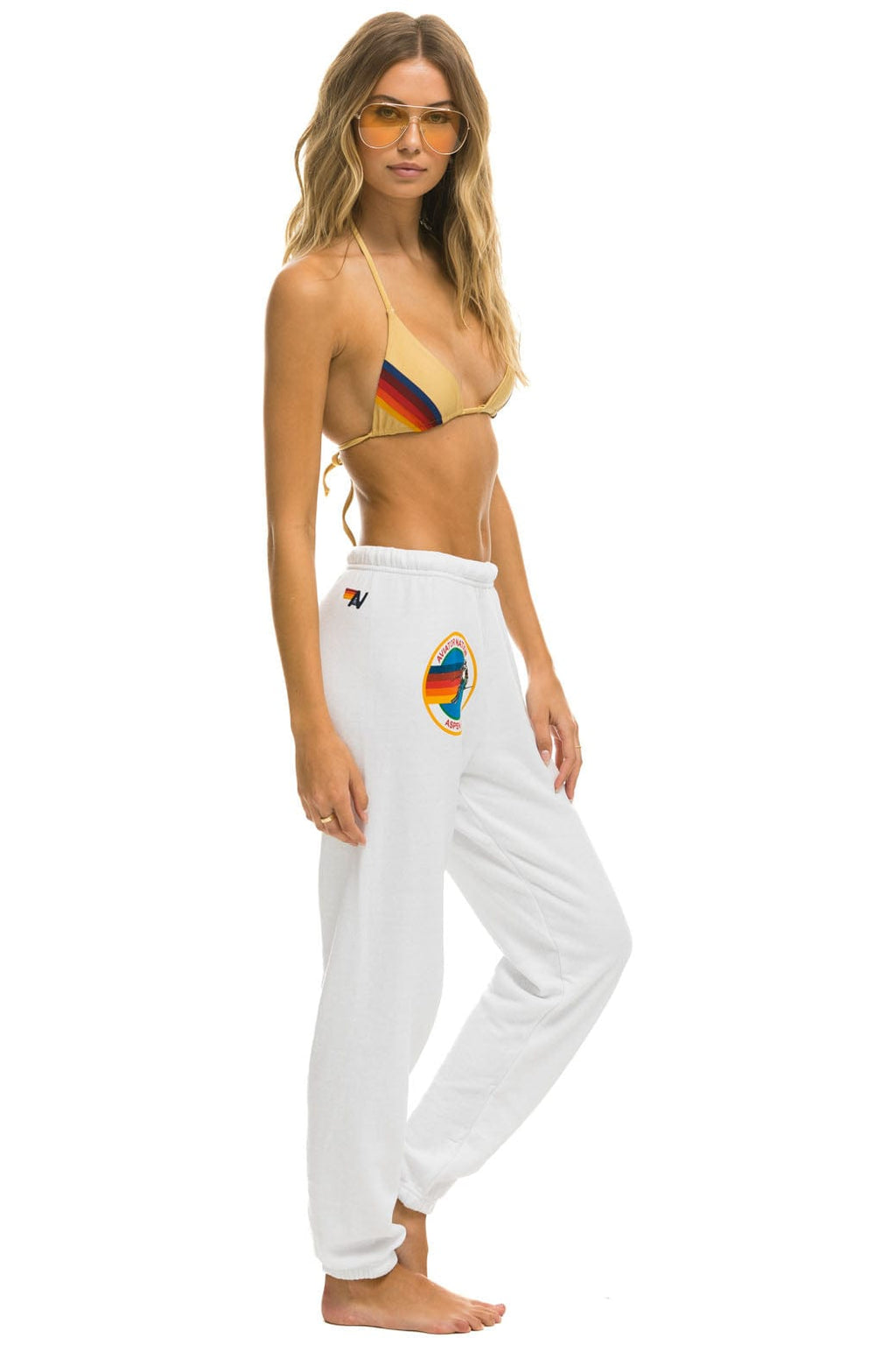 Retro AVIATOR NATION ASPEN SWEATPANTS - WHITE