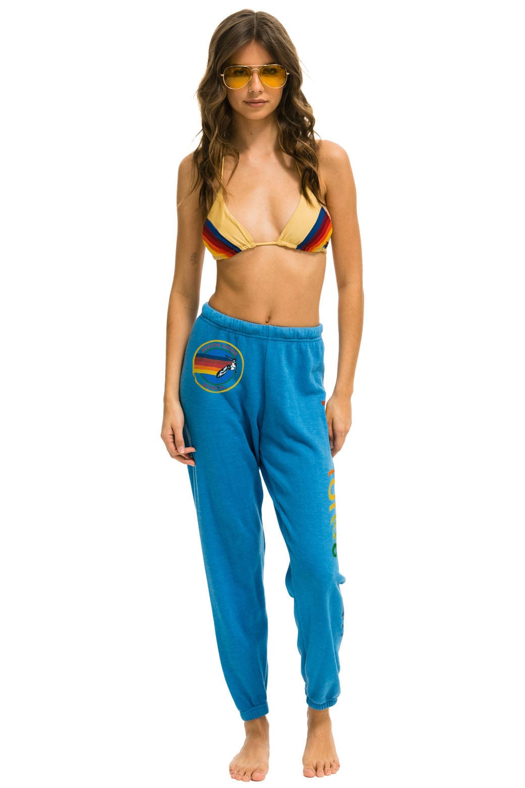 Retro AVIATOR NATION MIAMI SWEATPANTS - OCEAN