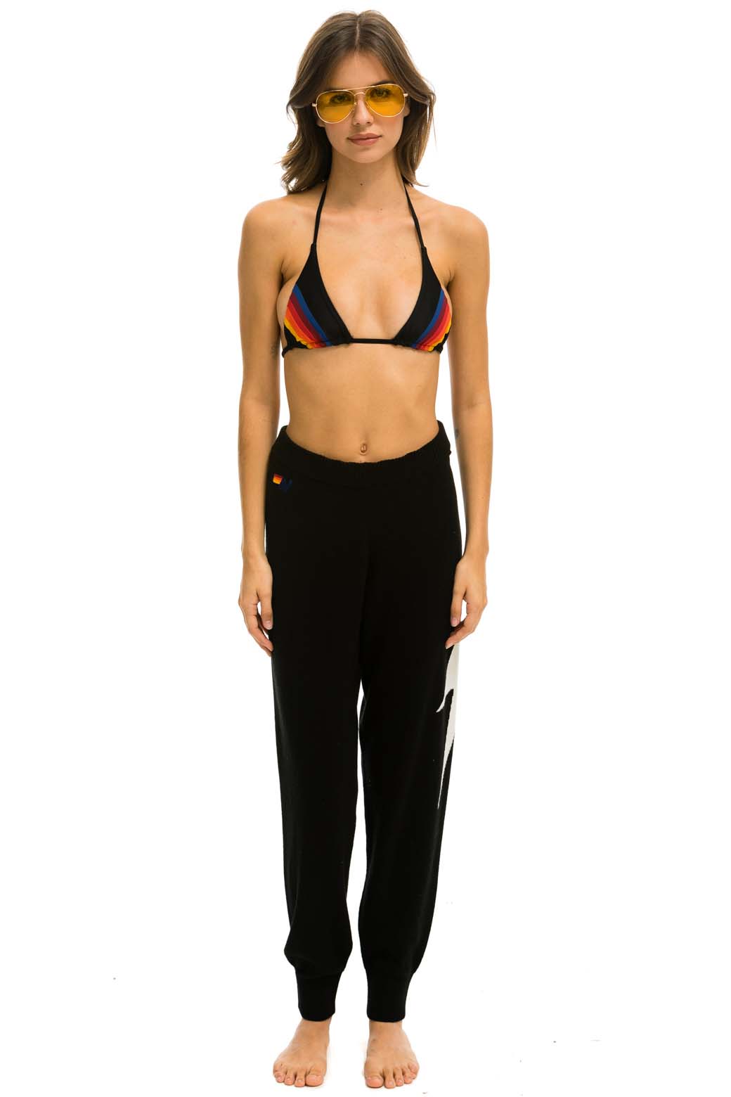 Retro BOLT CASHMERE LIGHT SWEATER PANT - BLACK WHITE BOLT