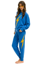 Retro BOLT CASHMERE LIGHT SWEATER PANT - VINTAGE BLUE GOLD BOLT