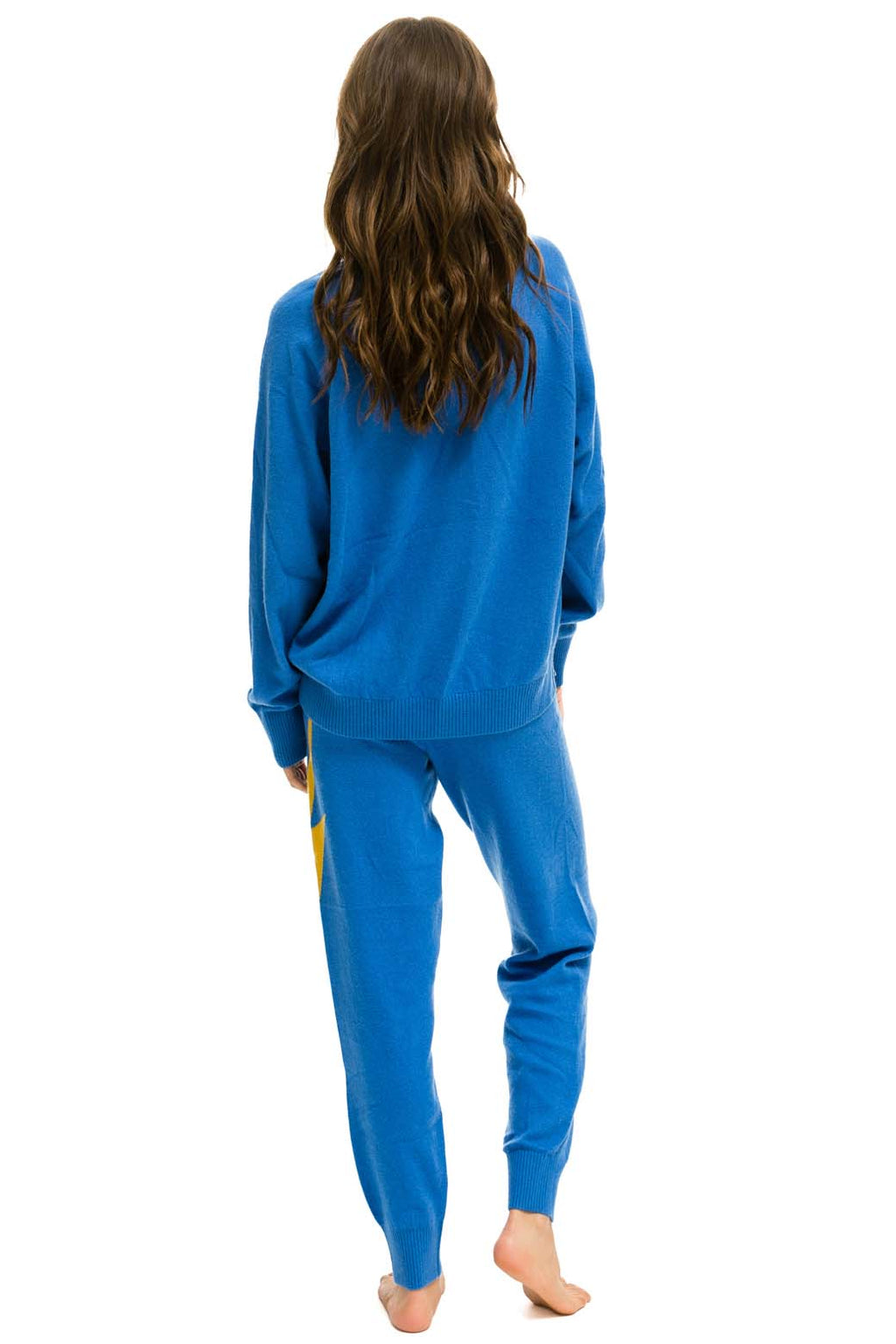Retro BOLT CASHMERE LIGHT SWEATER PANT - VINTAGE BLUE GOLD BOLT