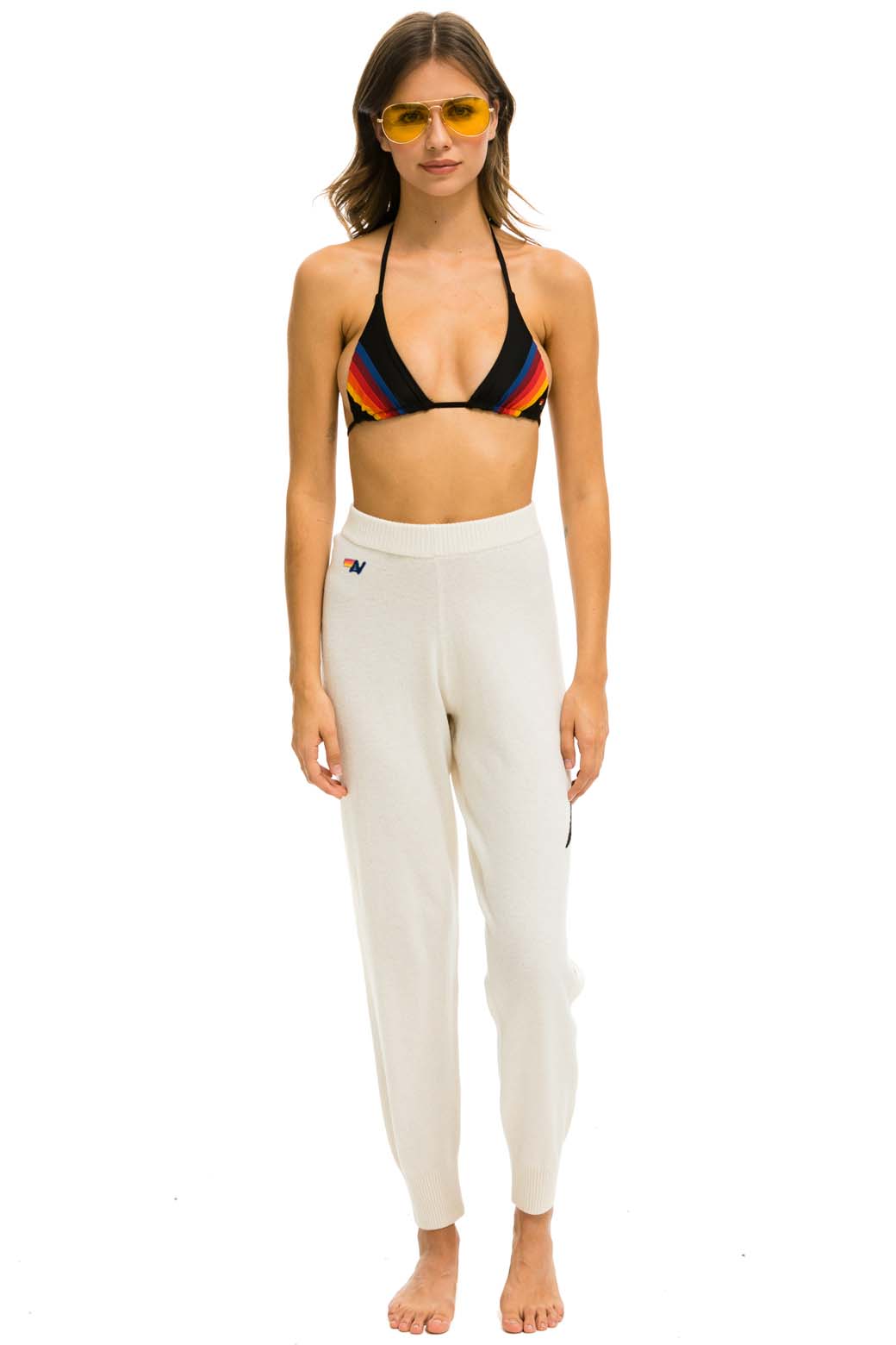 Retro BOLT CASHMERE LIGHT SWEATER PANT - VINTAGE WHITE BLACK BOLT