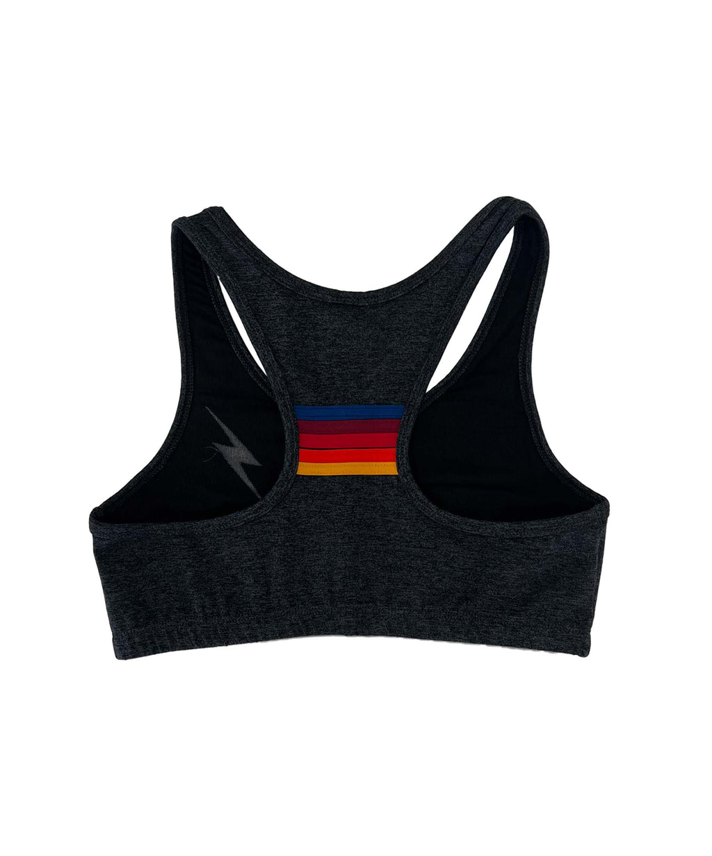 Retro BOLT EMBROIDERY SPORTS BRA - CHARCOAL