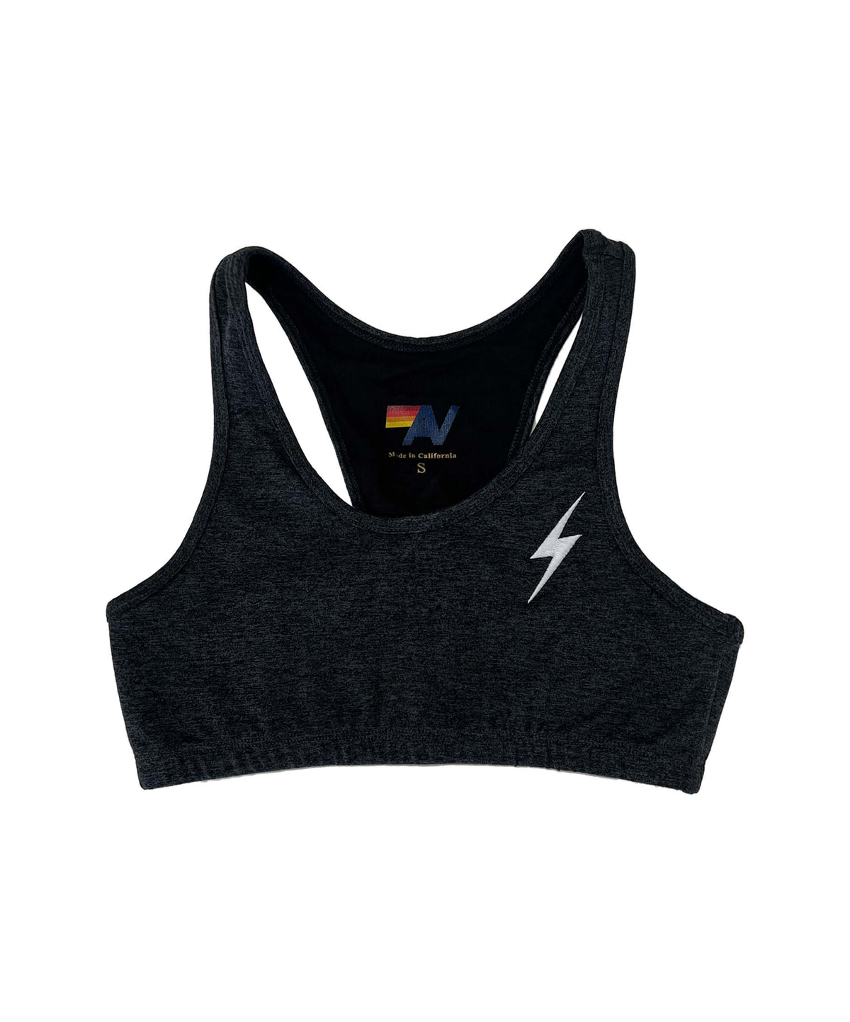 Retro BOLT EMBROIDERY SPORTS BRA - CHARCOAL