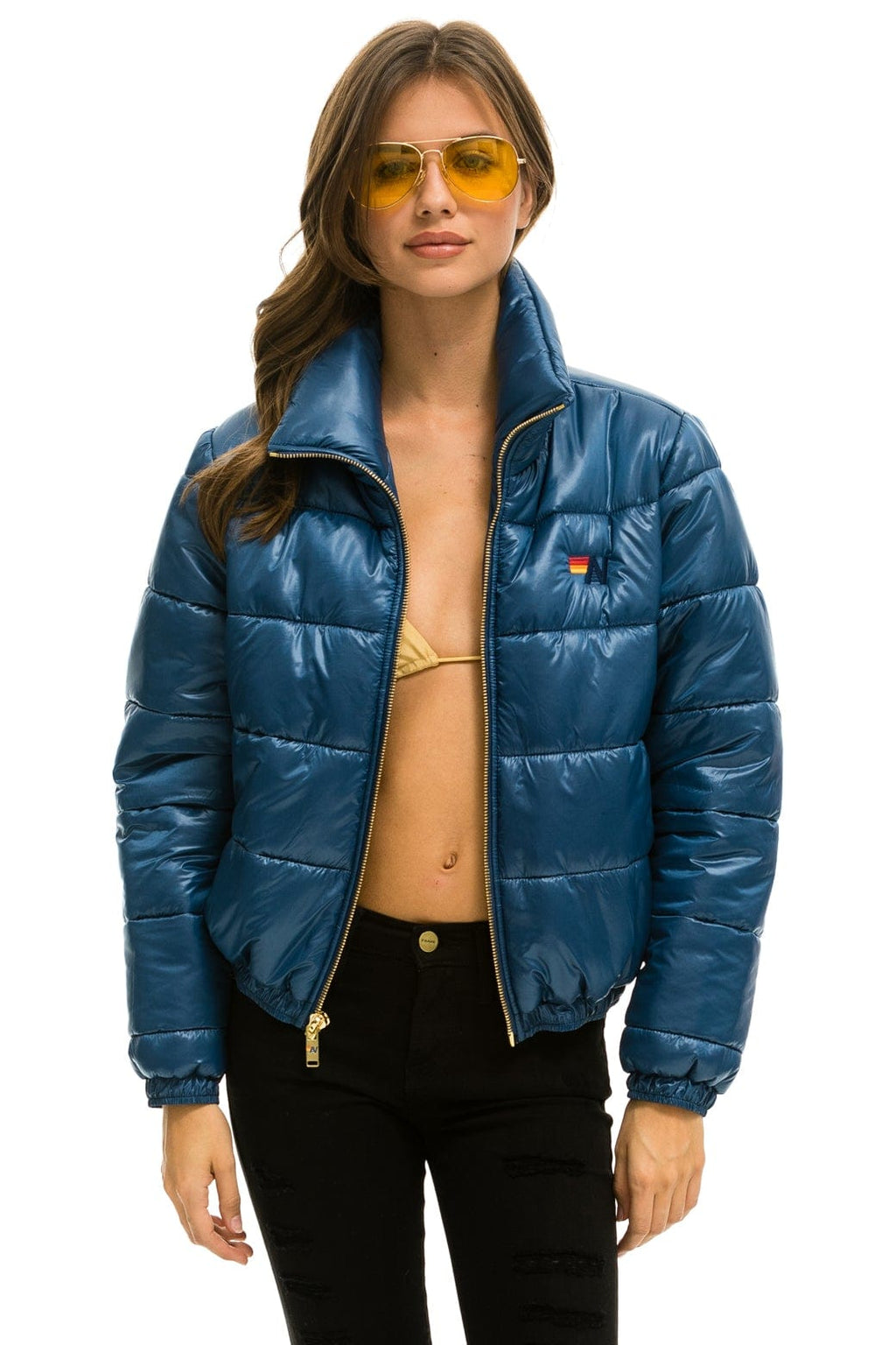 Retro BOLT LUXE APRES PUFFER JACKET - GLOSSY DEEP BLUE