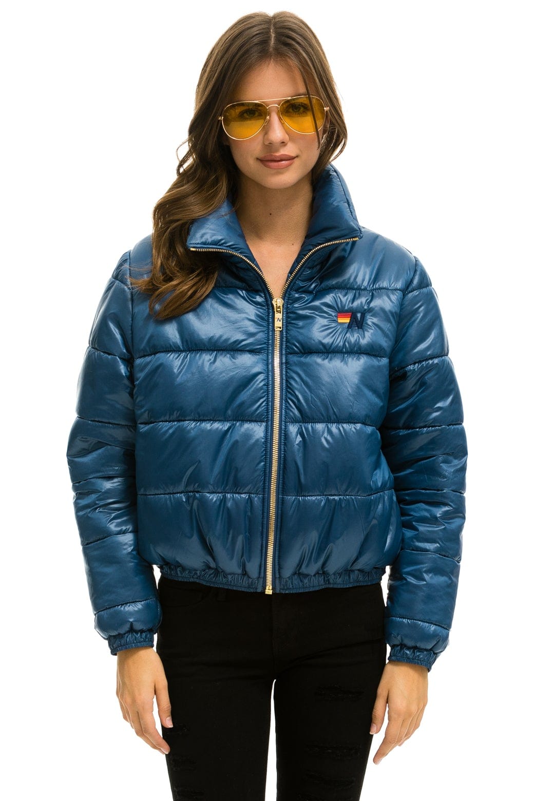 Retro BOLT LUXE APRES PUFFER JACKET - GLOSSY DEEP BLUE