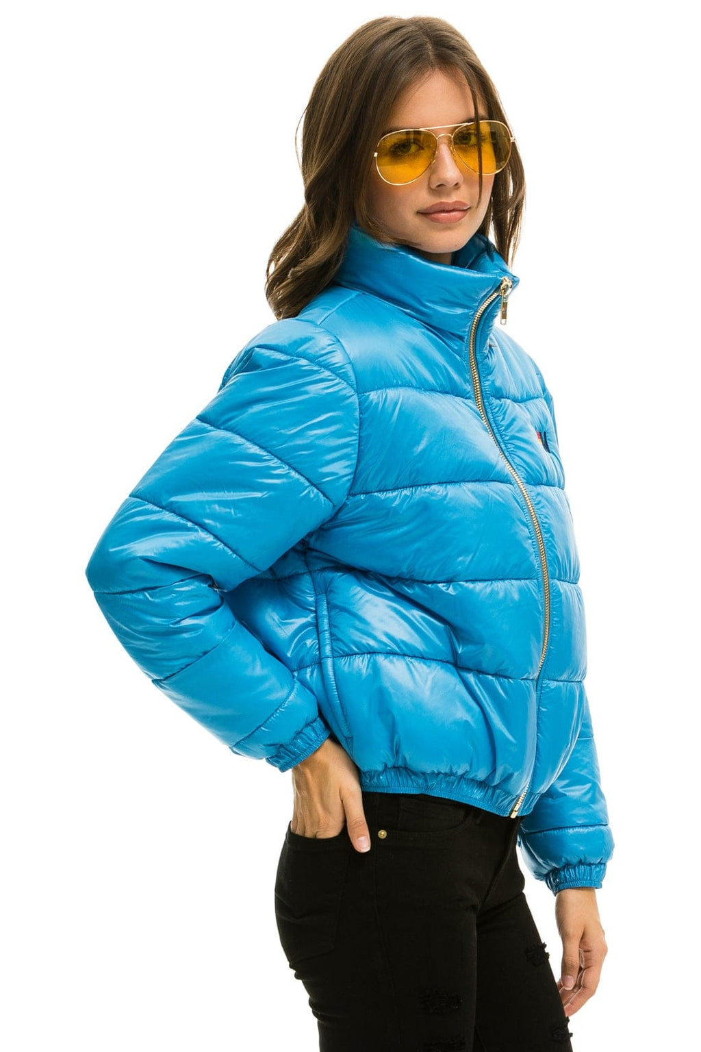 Retro BOLT LUXE APRES PUFFER JACKET - GLOSSY OCEAN
