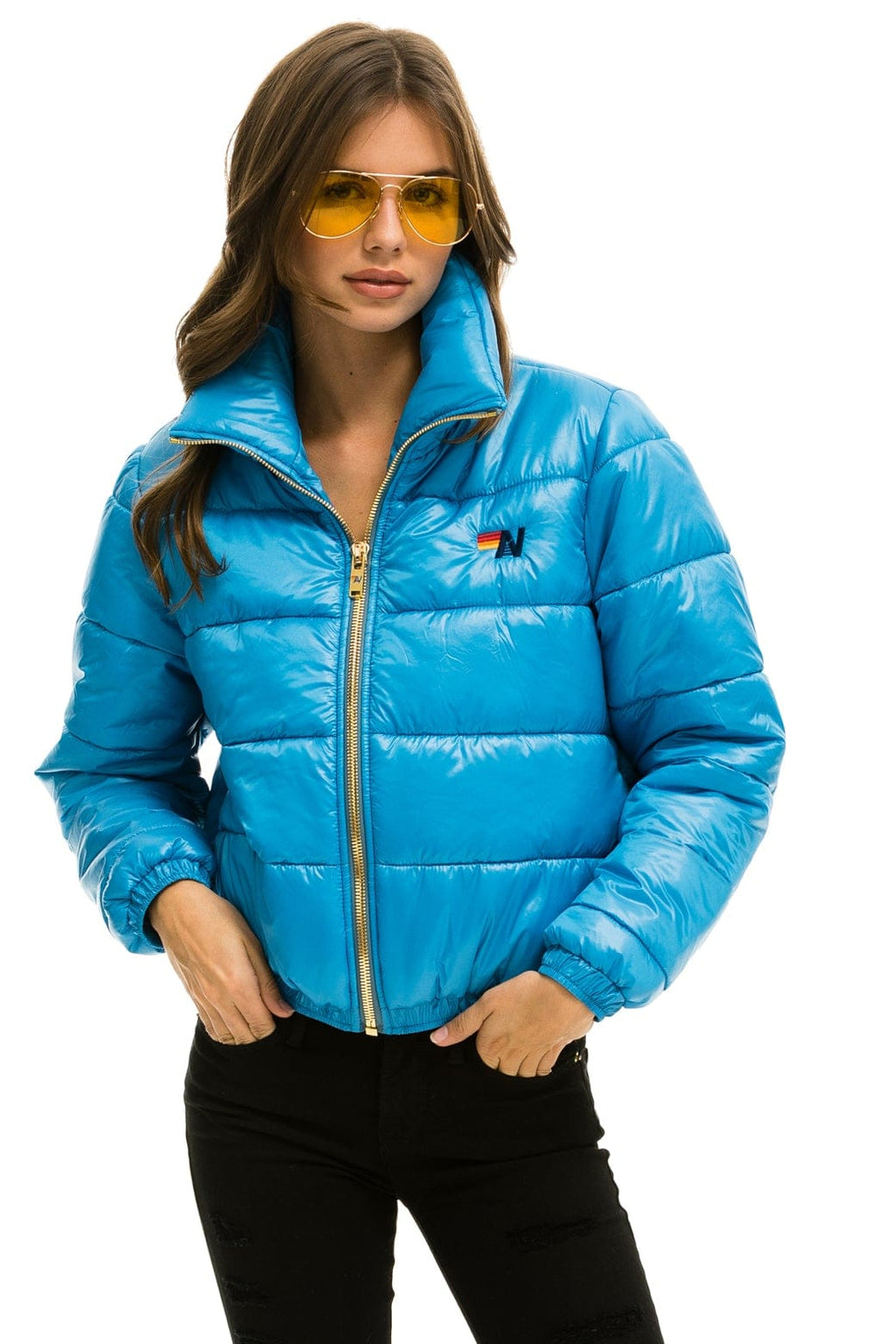 Retro BOLT LUXE APRES PUFFER JACKET - GLOSSY OCEAN