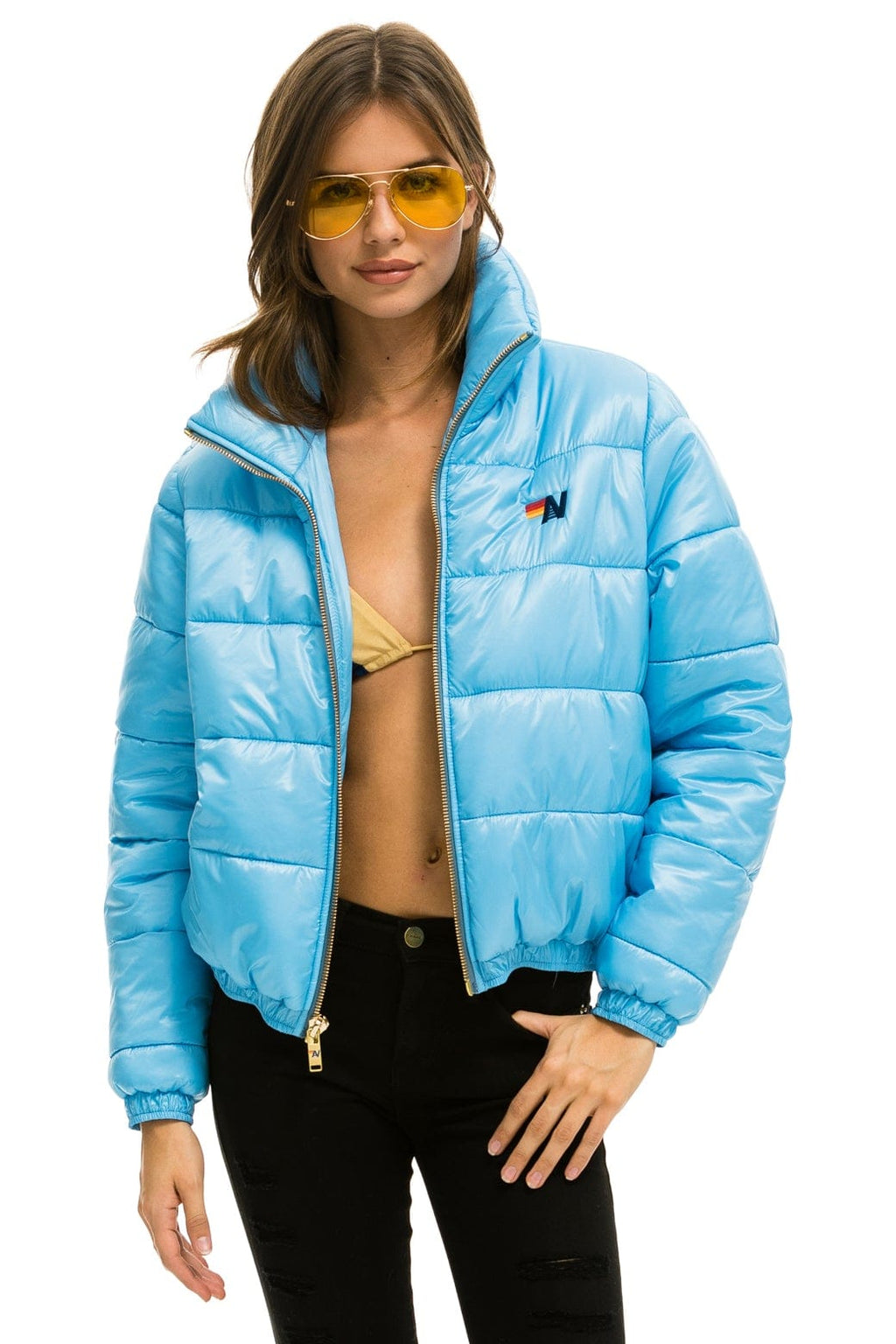 Retro BOLT LUXE APRES PUFFER JACKET - GLOSSY SKY