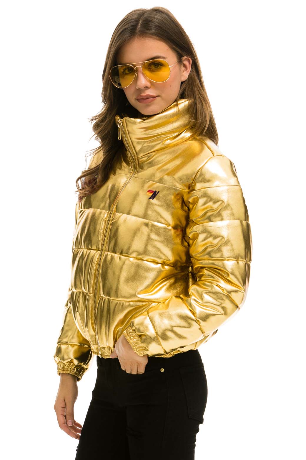 Retro BOLT LUXE APRES PUFFER JACKET - METALLIC GOLD