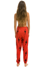 Retro BOLT STITCH REPEAT SWEATPANTS - RED BLACK