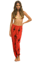 Retro BOLT STITCH REPEAT SWEATPANTS - RED BLACK