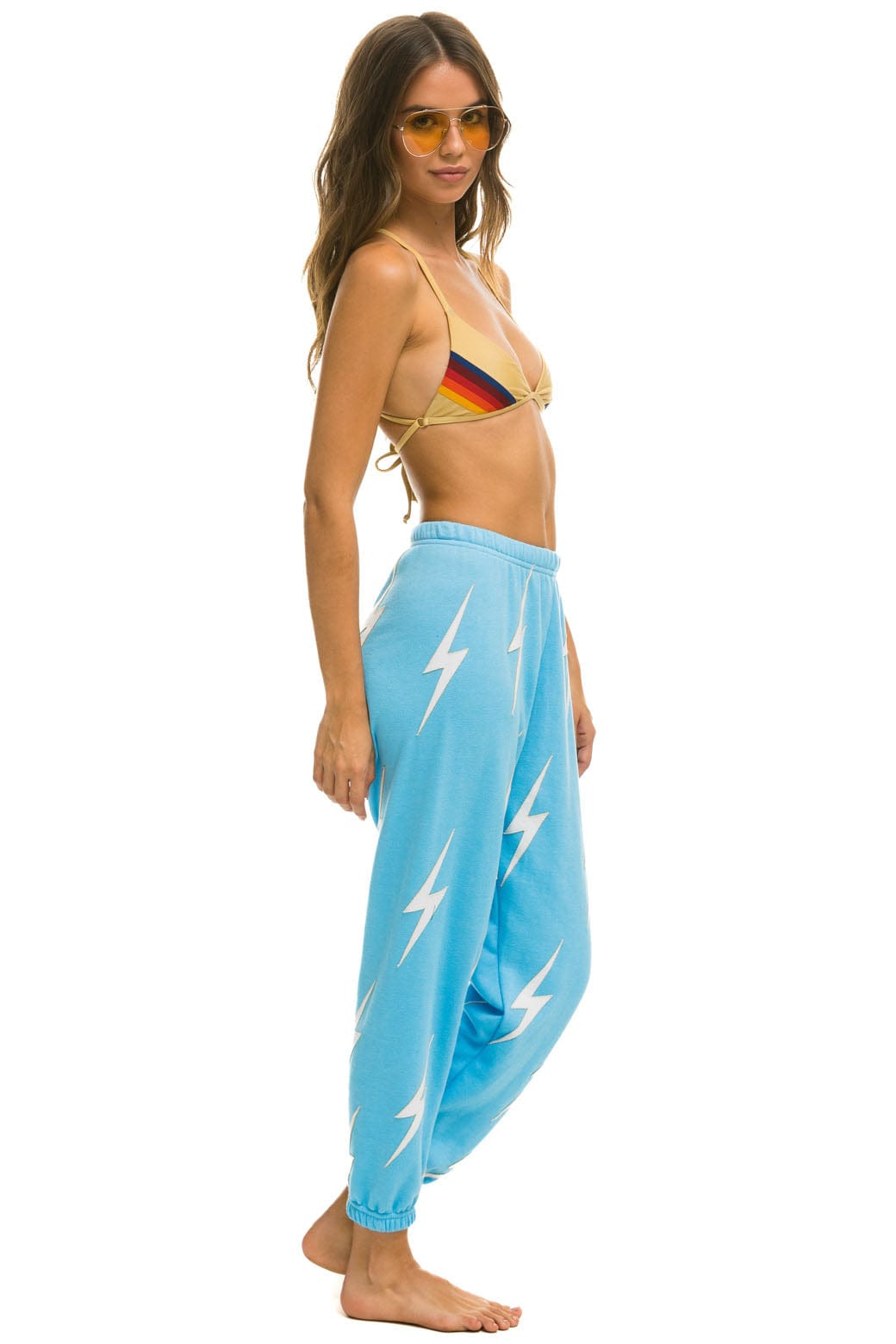 Retro BOLT STITCH REPEAT SWEATPANTS - SKY WHITE