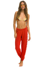Retro CHECK LEG SWEATPANTS - RED WHITE