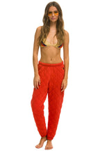 Retro QUILTED SWEATPANTS - RED