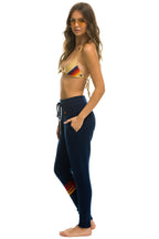 Retro RAINBOW 4 STRIPE CASHMERE RELAXED FIT PANT - MIDNIGHT