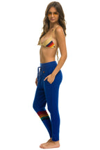 Retro RAINBOW 6 STRIPE CASHMERE RELAXED FIT PANT - LAPIS