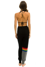 Retro RAINBOW STRIPE CASHMERE LIGHT SWEATER PANT - BLACK CHARCOAL