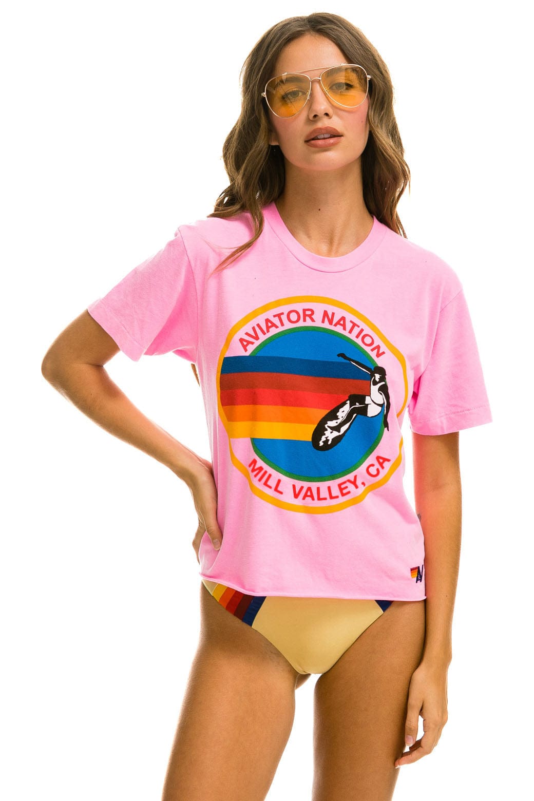 Retro SIGNATURE MILL VALLEY BOYFRIEND TEE - NEON PINK