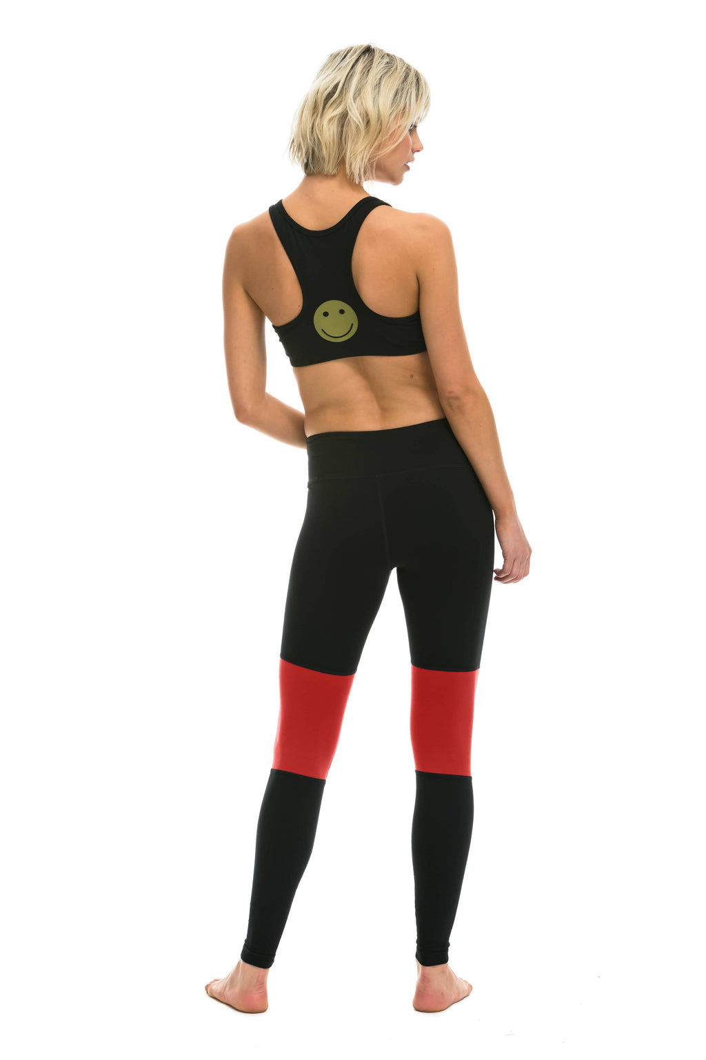 Retro SPRINTER FULL LENGTH LEGGINGS - BLACK RED
