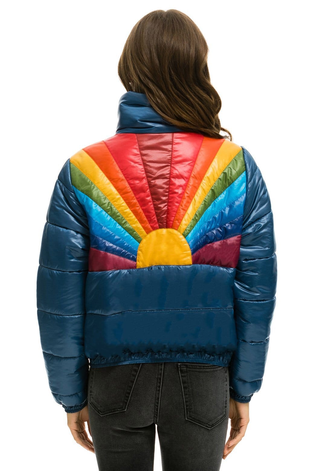 Retro SUNBURST APRES PUFFER JACKET - GLOSSY DEEP BLUE