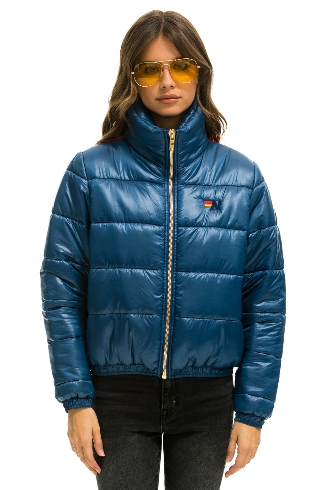 Retro SUNBURST APRES PUFFER JACKET - GLOSSY DEEP BLUE