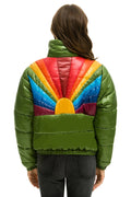 Retro SUNBURST APRES PUFFER JACKET - GLOSSY GARDEN GREEN