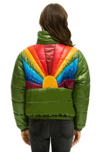 Retro SUNBURST APRES PUFFER JACKET - GLOSSY GARDEN GREEN