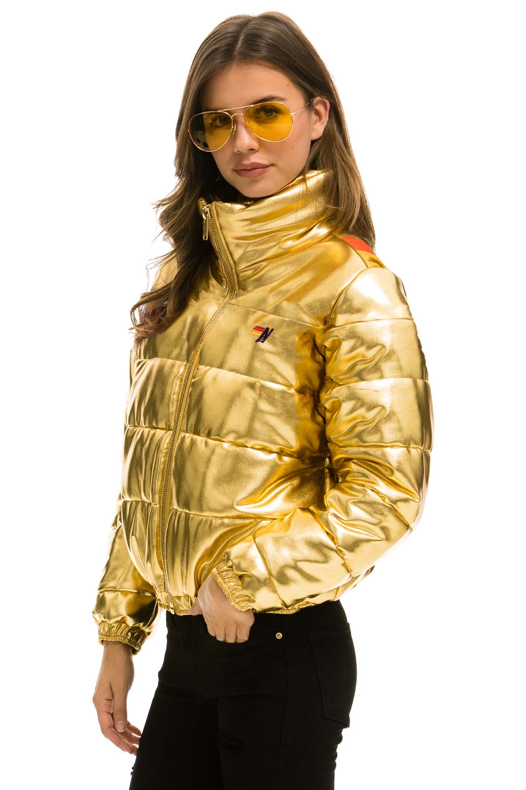 Retro SUNBURST APRES PUFFER JACKET - GLOSSY GOLD