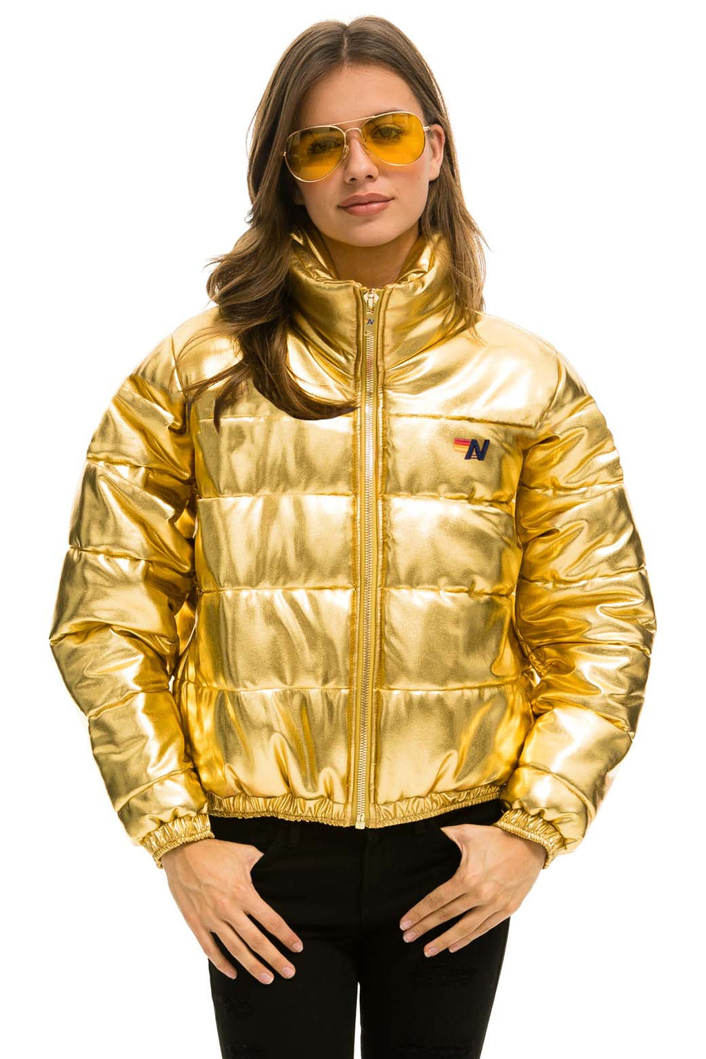 Retro SUNBURST APRES PUFFER JACKET - GLOSSY GOLD