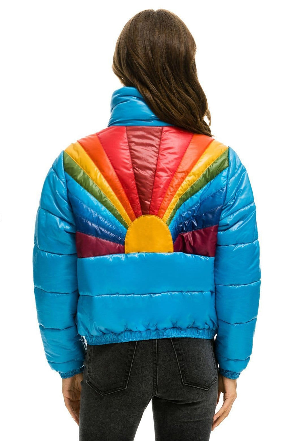 Retro SUNBURST APRES PUFFER JACKET - GLOSSY OCEAN