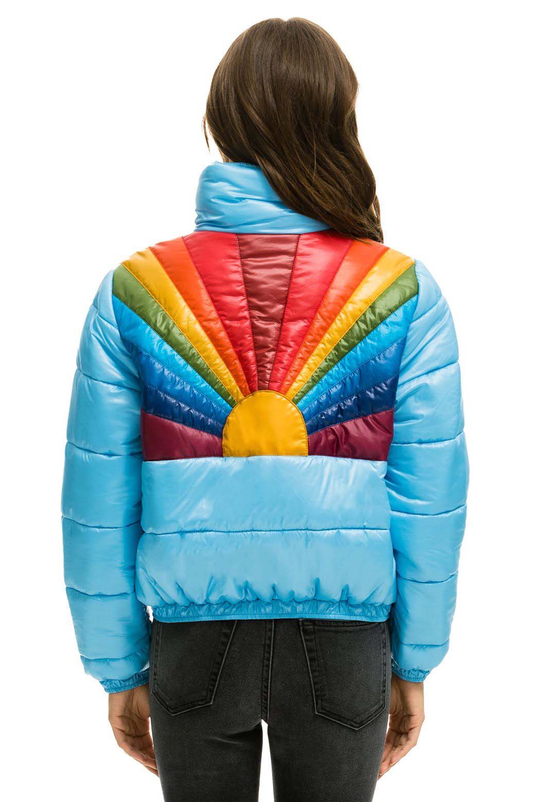 Retro SUNBURST APRES PUFFER JACKET - GLOSSY SKY