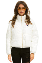 Retro SUNBURST APRES PUFFER JACKET - GLOSSY WHITE
